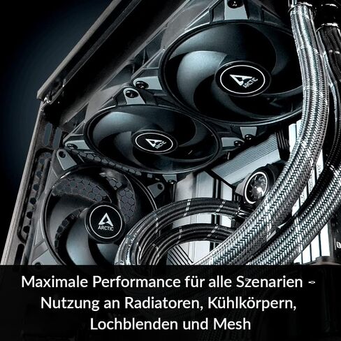 ARCTIC P12 Max - PC Fan, High-Performance 120mm Case Fan, PWM Controlled 200–3300 RPM, Optimised for Static Pressure, 0dB Mode, Fluid Dynamic Bearing - Black in Saudi Arabia