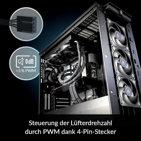 ARCTIC P12 Max - PC Fan, High-Performance 120mm Case Fan, PWM Controlled 200–3300 RPM, Optimised for Static Pressure, 0dB Mode, Fluid Dynamic Bearing - Black in Saudi Arabia