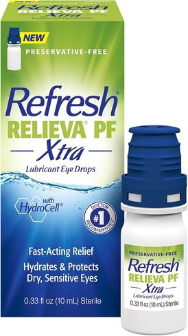 Refresh RELIEVA Xtra Preservative-Free Tears Lubricant Eye Drops, 0.33 fl oz (10 mL) in Saudi Arabia