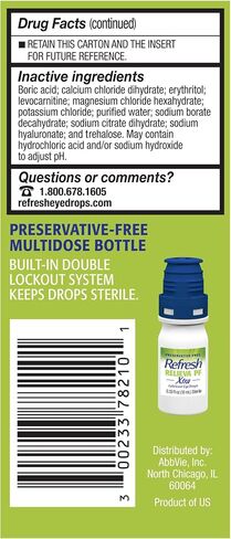 Refresh RELIEVA Xtra Preservative-Free Tears Lubricant Eye Drops, 0.33 fl oz (10 mL) in Saudi Arabia