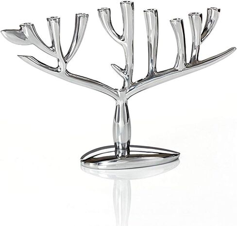nambe Tree of Life Menorah | 13.5 x 9-Inch Hannukah Menorah | Made of nambe Alloy | Decorative Menorahs for Chanukah | Holds The Traditional 9 Candles | Designed by Marilyn Davidson in Saudi Arabia