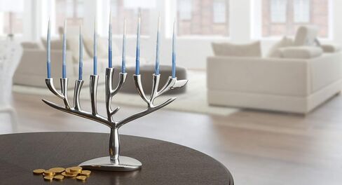 nambe Tree of Life Menorah | 13.5 x 9-Inch Hannukah Menorah | Made of nambe Alloy | Decorative Menorahs for Chanukah | Holds The Traditional 9 Candles | Designed by Marilyn Davidson in Saudi Arabia