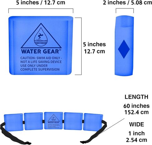 حزام السباحة الاحترافي من Water Gear يطفو على الماء - حزام تمرين مائي مع رغوة عالية الكثافة للمحترفين أو المبتدئين - معدات تمرين منخفضة التأثير - استخدام سهل وآمن in Saudi Arabia