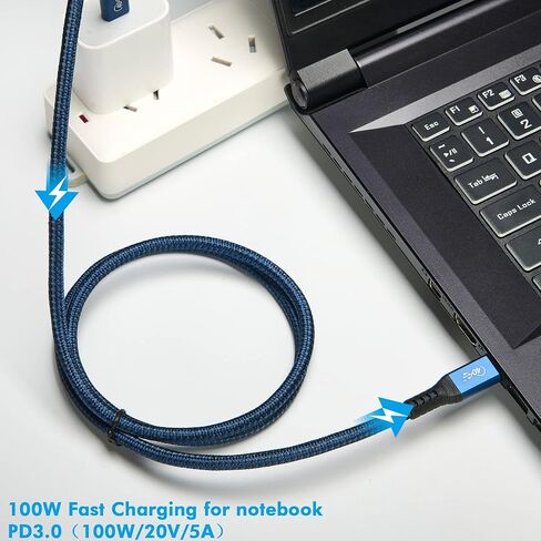 [Intel Certified USB 4 Cable for Thunderbolt 4 Cables, 3.3FT/1M USB-C Cable 40Gbps Data Transfer and 100W 20V/5A Charging Power, Compatible with Thunderbolt 3, 4, USB-C, USB4 Devices in Saudi Arabia