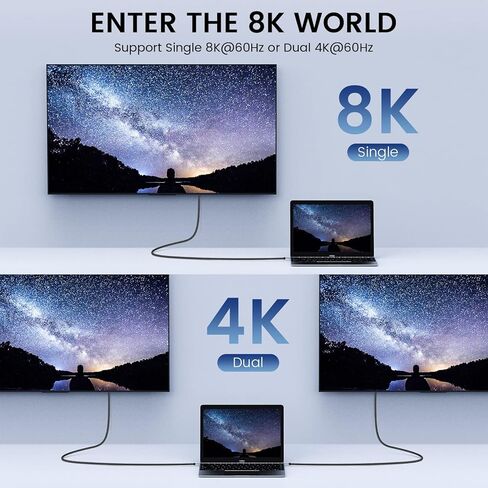 كابل NAMCIM Thunderbolt 4 (1.64 قدم)، كابل USB4 يدعم الشحن السريع 120 وات/نقل بيانات 40 جيجابت في الثانية/شاشة 8K، كابل USB C إلى USB C، معتمد من Intel Thunderbolt لأجهزة MacBooks من النوع C، iPad Pro، Hub، Dock in Kuwait