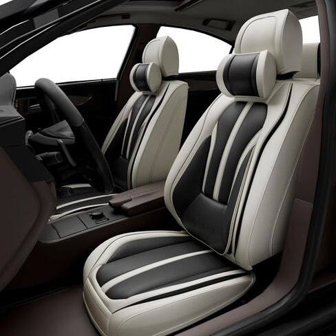 ASLONG 5PCS Angel Wings Front and Back Car Seat Covers Auto Interior Accessories with Water Proof Nappa Leather for Cars SUV Pick-up Truck Universal Comfortable and Breathable (Full Set, Martha Red) in Saudi Arabia