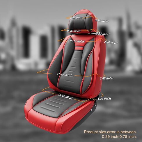 ASLONG 5PCS Angel Wings Front and Back Car Seat Covers Auto Interior Accessories with Water Proof Nappa Leather for Cars SUV Pick-up Truck Universal Comfortable and Breathable (Full Set, Martha Red) in Saudi Arabia