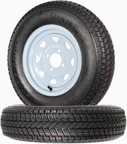 2-Pack Trailer Tire On Rim ST175/80D13 175/80 D 13 LRC 4 Lug White Spoke Wheel - 2 Year Warranty w/Free Roadside in Kuwait