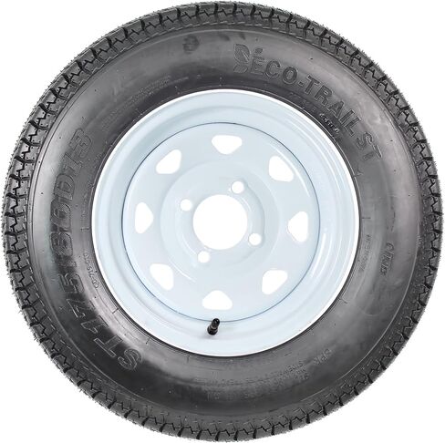 2-Pack Trailer Tire On Rim ST175/80D13 175/80 D 13 LRC 4 Lug White Spoke Wheel - 2 Year Warranty w/Free Roadside in Kuwait