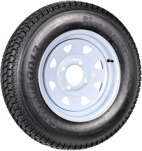 2-Pack Trailer Tire On Rim ST175/80D13 175/80 D 13 LRC 4 Lug White Spoke Wheel - 2 Year Warranty w/Free Roadside in Kuwait