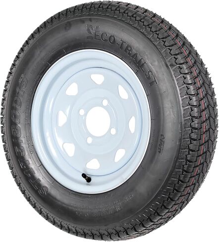 2-Pack Trailer Tire On Rim ST175/80D13 175/80 D 13 LRC 4 Lug White Spoke Wheel - 2 Year Warranty w/Free Roadside in Kuwait