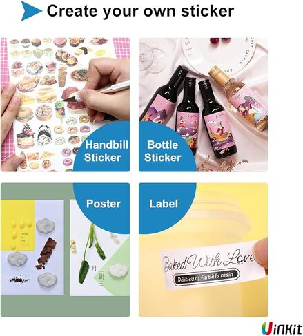 ورق صور لاصق غير لامع ذاتي اللصق من Uinkit 100 ورقة مقاس 8.5x11، 6.8Mil 128gsm للطابعات النافثة للحبر in Kuwait