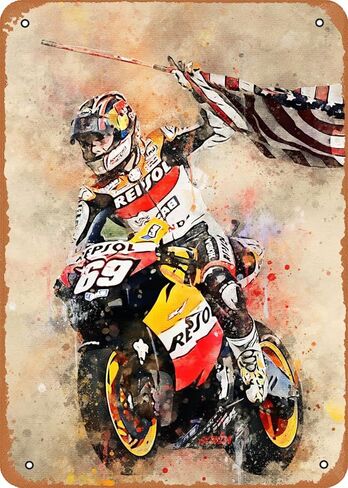 لوحة نيكي هايدن بألوان مائية 1 لافتة معدنية مقاس 8 × 12 بوصة بألوان مائية ملصق عتيق لتزيين كهف الرجل in Kuwait