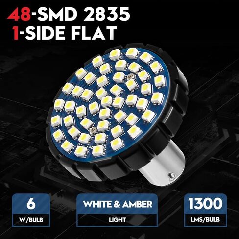 طقم لمبة إضاءة LED vehiCode 1157 Harley - كهرماني أبيض مزدوج اللون 2357 2057 7528 BAY15D للدراجات النارية Harley Davidson Front Running Driving Turn Signal Blinker Lamp Bullet Light (عبوتان) in Kuwait