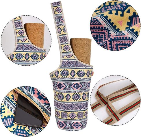 Yoga Mat Bag, Long Tote with Pockets Cute Yoga Mat Holder with Bonus Yoga Mat Strap, Stylish and Practical Yoga Mat Bags and Carriers for Women in Kuwait