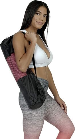 حقيبة سجادة اليوجا الأنيقة - حقيبة رياضية قابلة للتنفس ومحمولة مع أشرطة كتف قابلة للتعديل - تناسب معظم سجادات اليوجا in Kuwait