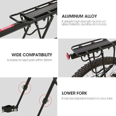 Bike Rack,Rear Bike Rack,Bike Accessories,Bike Rear Rack,Bicycle Rear Rack Adjustable Quick Release Bike Cargo Rack Rear Seat Luggage Carrier Cycling Accessory in Saudi Arabia
