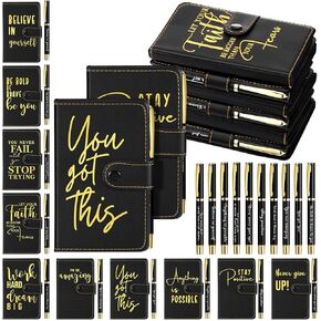 Set of 100 Employee Appreciation Gifts Inspirational Leather Journal Notebook with Motivational Ballpoint Pens Thank You Gift for Secretaries Coworker Volunteer Teacher Nurse