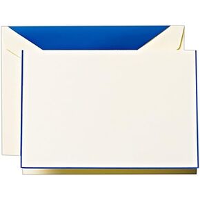 Crane & Co. Regent Blue Promated Ecruwhite Note مع بطانة (CF1430)