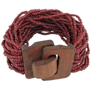 Coiris 5 Pcs Wood Beads Bracelet Bangle for Men and Women Elastic Adjustable Bracelet with Elastic Cord(BR-1214)