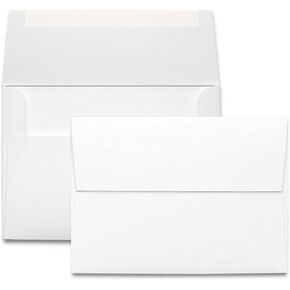 White A9 Self Seal Envelopes - 200 Envelopes - Thick A9 Size (5.75 x 8.75 inch) with Bright White Vellum Finish - For Mailing Greeting Cards, Invitations, Postcards, Photos, & Announcements