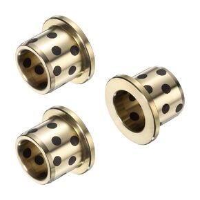 uxcell 4pcs Flange Sleeve Bearings 16mm Bore x 22mm OD x 20mm Height, Wrapped Oilless Flange Bushings Brass Graphite, Oilless Lubricating Cast Brass Bushing