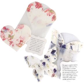 Set of 24 Pink Heart AND Set of 24 Purple Butterfly - Plantable Seed Paper Embedded with Wildflower Seeds for Bridal Shower, Wedding Gift, Birthday, & other Milestone Celebrations