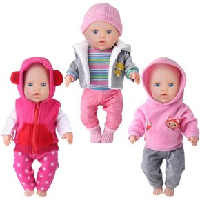 Unicorn Element 9pcs 16-18 Inch Baby Doll Clother Set - Magic Tape Design ملابس لطيفة لدمى الأطفال مع القبعة والجوارب ، 3+ الأزياء العليا في اللعب لزيادة الإبداع (لا توجد دمية متضمنة)