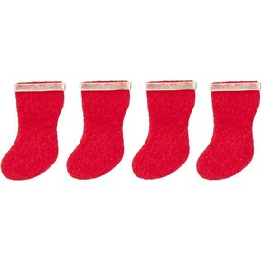 Dollhouse Set of 4 Red Stockings Miniature Christmas Fireplace Accessory 1:12