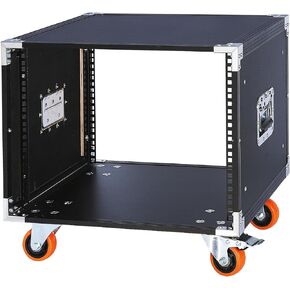 Movable AV Gear Rack 12U 19in Mobile Floor Standing Network Device Storage Cabinet Stand - Audio Stereo Studio DJ Equipment Rack Server IT Data Devices Storage Cabinet with Castors