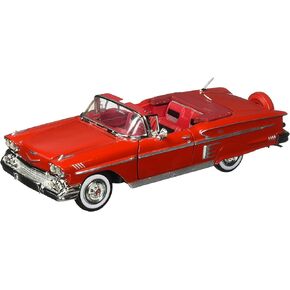 Motor Max 1:24 W/B American Classics 1958 Chevrolet Impala Convertible Diecast Vehicle for unisex-children, Red