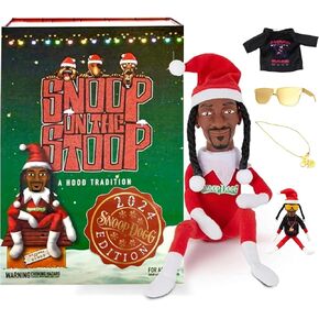 Snoop elf on a shelf ، Doll Doll ، 2024 Christmas Gift Toy 12 "تمثال Elf ، ألعاب أفخم ،+صندوق هدايا كبير الحجم (Special2024Edition)