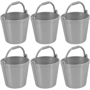 Kisangel 12pcs Dollhouse Bucket Mini Plastic Barrel Dughets Duckets Duckets Small Mater Duckets مع مقابض لدلو إبريق صغير