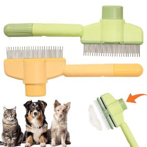 كومز cat deseshedding ، 2 pcs أدوات إزالة الشعر للحيوانات الأليفة للقطط/الكلاب مع أسنان من الفولاذ المقاوم للصدأ الآمن ، مستلزمات deshedding المحمولة لقطط الشعر الطويلة/قصيرة ، فرشاة القط للتخلص/الاستمالة