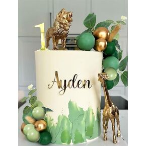 Safari Jungle Animals Cake Cake Toppers ، Jungle Animal Figure يختار الغابة البرية للحيوانات البرية للحيوانات لحفلة عيد ميلاد Safari.