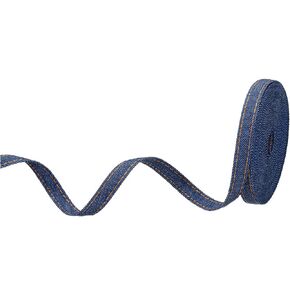 PATIKIL 3/8" Denim Ribbon, 1 Roll 5.5 Yard Layering Jean Fabric Craft Strip for Bow DIY Making Hair Clip Garment Sewing Decorations, Dark Blue