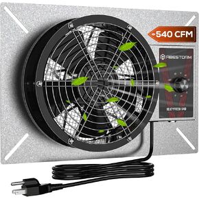 Abestorm 260CFM Crawlspace Ventilation Fan, IP-55 Rated 6.7 Inch Crawl Space Vent Fan with Humidistat & Thermostat, Ventilator with Isolation Mesh for Crawlspace, Basement, Garage, Attic, Exhaust