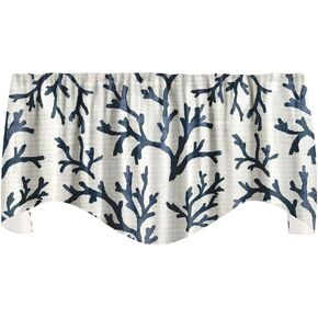 Valances for Windows, Valance Curtains Kitchen Window Valances, Living Room Window Treatments, Tommy Bahama Fabric, Blue Curtains Paisley 53 Inches x 13 Inches, Window Decor