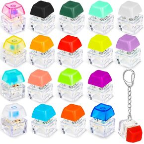 18 PCS Mini Keyboard Keychain Multicolor Keyboard Finger Finger Toy Toy Funny Keyboard Button Ceychain للبالغين والأطفال لتمرير مستلزمات حفل الزمن الممل