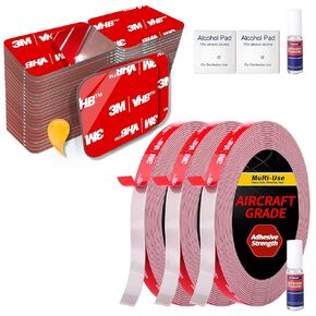 48 PCS منصات لزجة مزدوجة ، شريط تثبيت شاق مصنوع من 3M VHB ، 0.4inx180in （3 حزمة）
