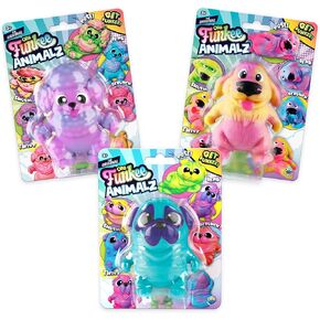 Orb Funkee Animalz Mega Puppies 3 Pack (Set 1) - جراء رائعة ومضحكة وممتدة ومسعورات ، مثالية للضغط لتخفيف الإجهاد - أحساس / تململ لعبة كلاب قابلة للتحصيل للأطفال والبالغين