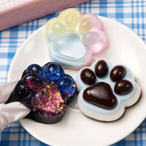 3pcs taba squishy cat paw squize toys ، ألعاب Cat Paw Cat Paw لطيفة لتخفيف الإجهاد ، ألعاب kitty kitty الناعمة ، لعبة إلغاء الضغط الحسية السوداء للأطفال البالغين