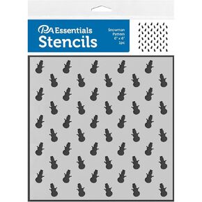PA Essentials stencil Snowman نمط للطلاء على الخشب ، القماش ، الورق ، النسيج ، الجدران والبلاط ، فنون قابلة لإعادة الاستخدام والفنون الحرفية للطلاء ، 6 "× 6" بوصات