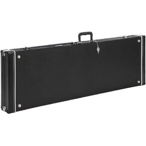 Ktaxon Electric Bass Guitar Hard Case, Wooden Hard-Shell Protective 46" Bass Guitar Carrying Case with Lock Latch 1.2inch Padding, Brown (Rectangle)