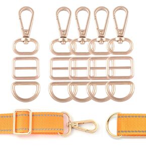 Rainbow دوار Clasp Claw Claw Hooks - خطاف دوارة 20 مم مع حلقات D مجموعة الشريحة الشريحة لمجموعة المحافظ Lanyard Lanyard 5 (قوس قزح)