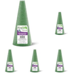 Floracraft Florafōm Cone 3.7 بوصة × 8.9 بوصة أخضر (حزمة 5)