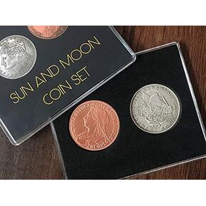 SUMAG Sun and Moon Coin Set Magic Tricks Coin Transposition Vanish Magic Magician Accessory Close up Illusions Prop Gimmick Mentalism