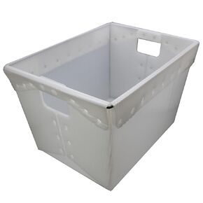 منتجات Flipside 18.25 "× 13.25" × 11.6 "حملات بريدية للتخزين البلاستيكي الشفاف ، حافة المعادن المعدنية ، طبيعية ، مموجة ، بريد حاوية - 2 حزمة