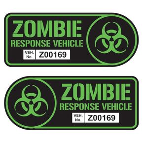 ملصق مركبة استجابة Zombie مجموعة فينيل شارات Black & Lime Green Car Truck SUV شارة الشارة الهالوين