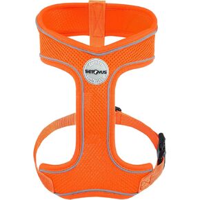 Dog Harness, Soft Air Mesh Puppy Harness, No Pull Dog Vest Harness, No Choke Y Shape Step in Harness Adjustable Reflective Pet Harness for Small Medium Dogs Walking, Hiking, Running (Red, M)